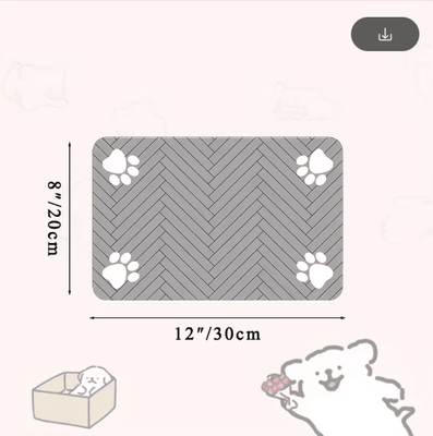 Inspire Picks Waterproof Quick Dry Pet Feeding Mat Non Slip Placemat For Dog & Cat Bowls gray 30x40cm