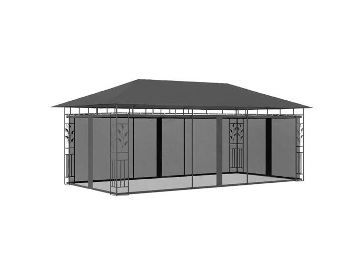 Pavillon avec moustiquaire 6x3x2\,73 m Anthracite
