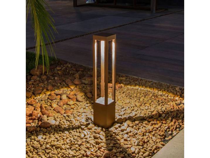 FARO BARCELONA LED Wegeleuchte Agra, braun / rost, Aluminium, Modern