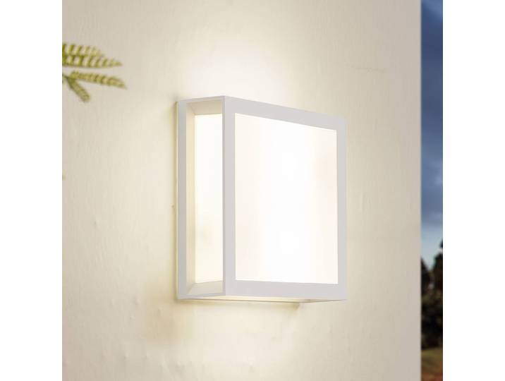 Außenwandleuchte Sivana Lindby, dimmbar, weiß / opal, Kunststoff, Modern