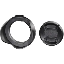 Hama Gegenlichtblende 67 mit Objektivdeckel, Gegenlichtblende, Schwarz