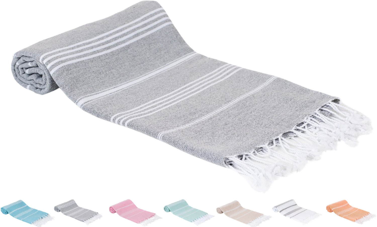 SEPET Hamamdoek Zultanite Grijs - XXL 100 x 200 cm - 360g - 100% Katoen - Pestemal Stranddoek en Saunadoek