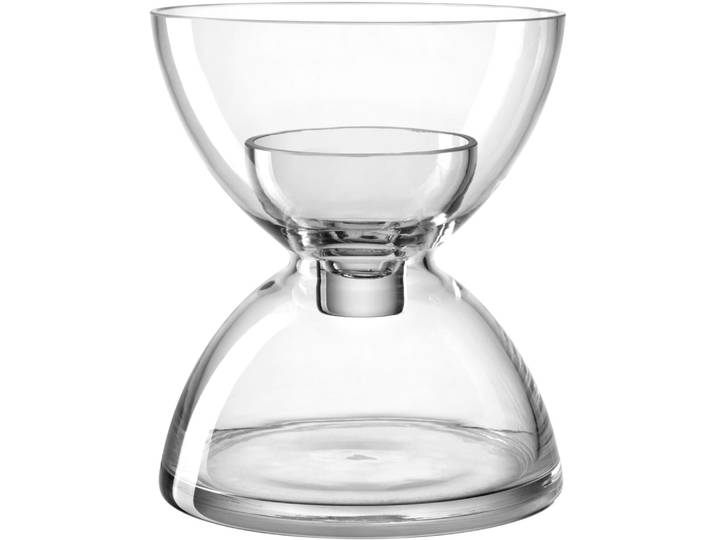 Dekovase LEONARDO Vase 19 mit Einsatz DIABOLO , transparent, B:15,8cm H:19cm T:15,8cm, Glas, Vasen, Dekovase