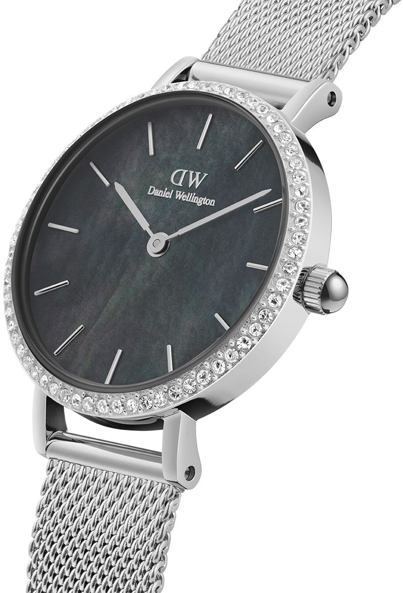 Daniel Wellington Petite 28 Stones Mesh Silver Black DW00100661