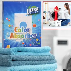 Farbfangtücher 12er-Pack - Verfärbungsschutz & Fleckenentfernung für Kleidung & Bettwäsche in der Waschmaschine - Schmutzfangtücher