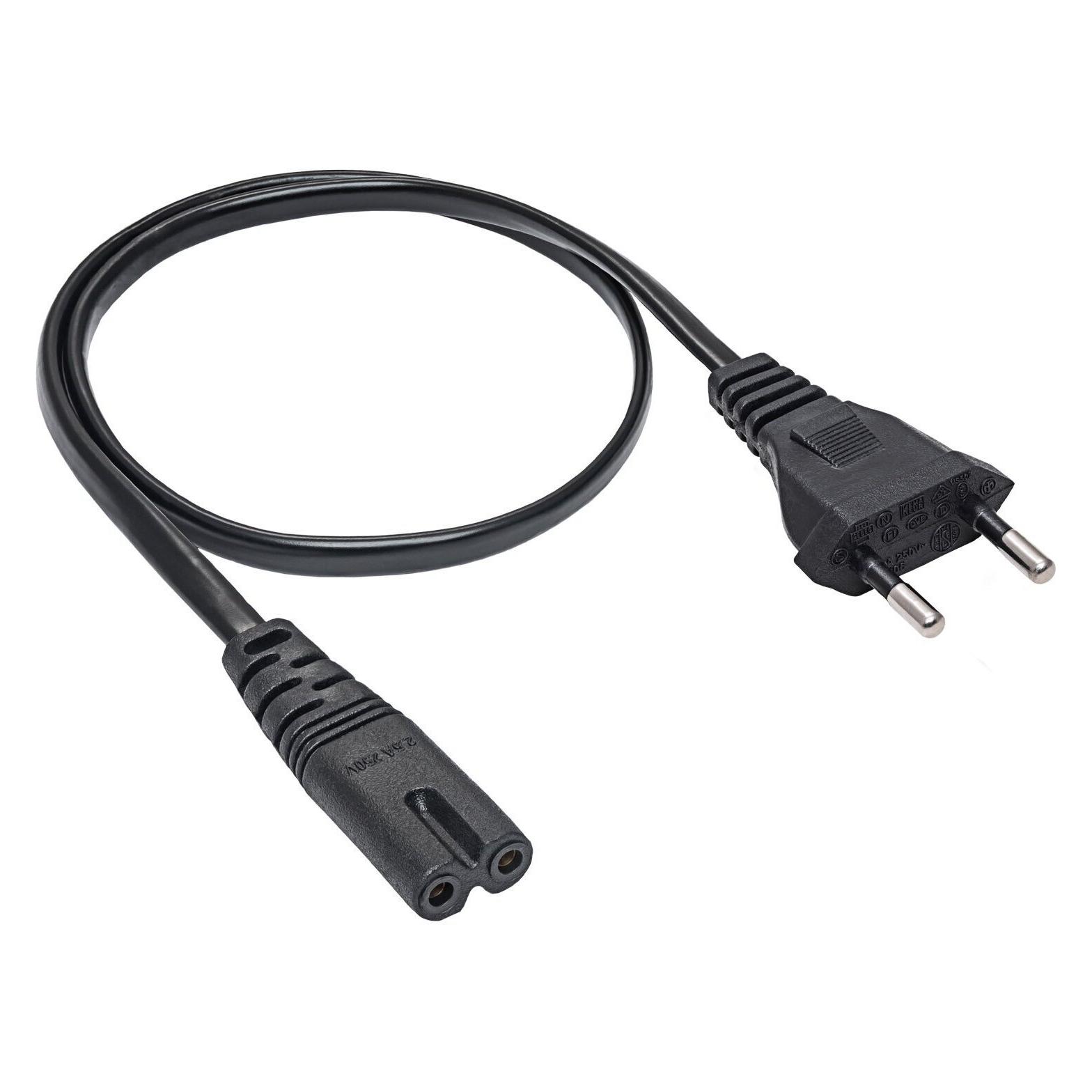 Fuj Tek CEE 7/16 C7 Stromkabel, schwarz, 5m (5 m) (JT007-ST2-Black-5m)