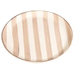 Zafferano Safranfarbene Lido-Kollektion, flache Teller, handbemalte Keramik, sandfarben, 2er-Set, hergestellt in Italien