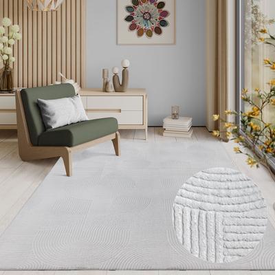 Teppich THE CARPET "Rio", weiß, B:80cm H:8mm L:300cm, Polyester, Teppiche, Teppich
