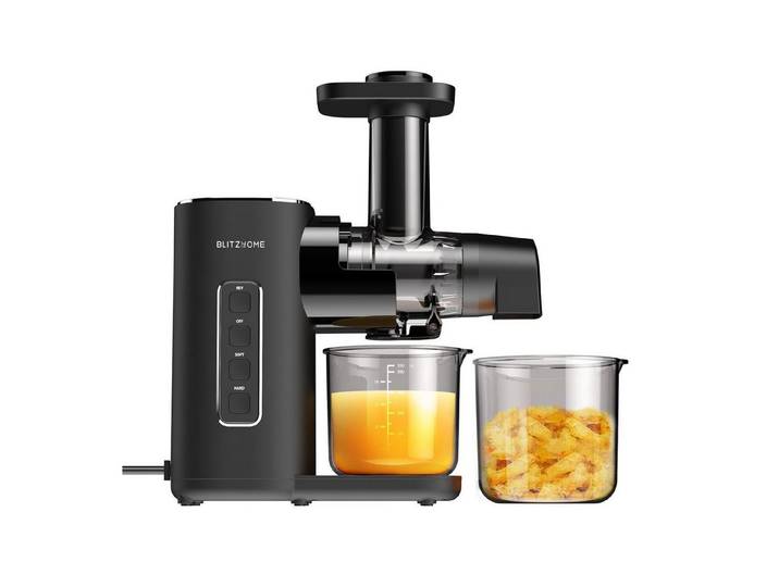 BLiTZWOLF Slow Juicer Slow Masticating Juicer, Entsafter Gemüse, 150 W, 2-Gänge Stoppfunktion Rücklauffunktion
