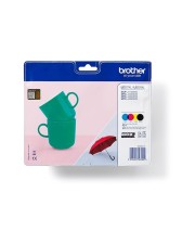 Brother LC-227 LC-225 XL Value Pack Bk/C/M/Y Original Tintenpatrone Schwarz 25 ml (LC227XLVALBP)