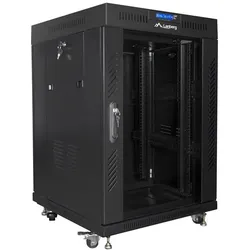 Lanberg FF01-6615-12BL (15 HE, 19 Zoll Rack), Serverschrank, Schwarz