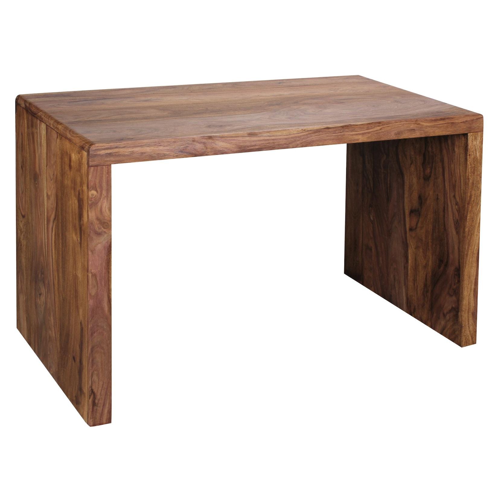 KADIMA DESIGN Schreibtisch TEKO: Massivholz Sheesham, 120x60 cm, Stauraum, abgerundete Ecken, stabil.