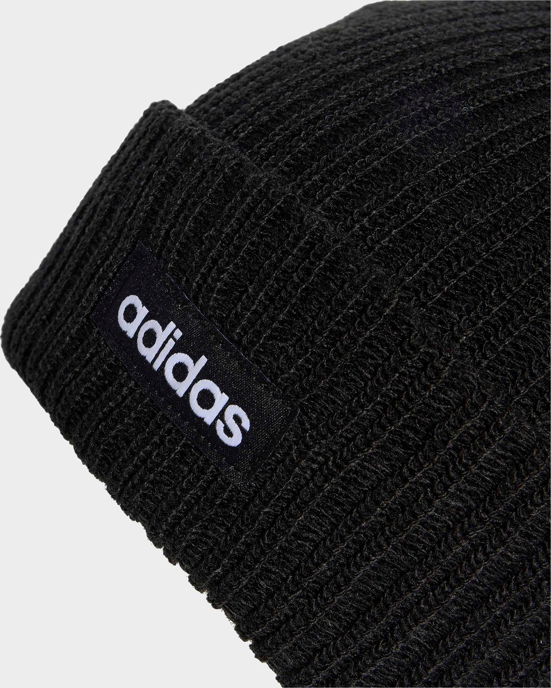 Beanie ADIDAS SPORTSWEAR "LINEAR BEANIE, BÜNDCHEN", Herren, schwarz, weiß, Obermaterial: 100% Polyacryl, Mützen Beanie, mit umgeschlagenem Bündchen, schlichtes Design, zeitlose Silhouette