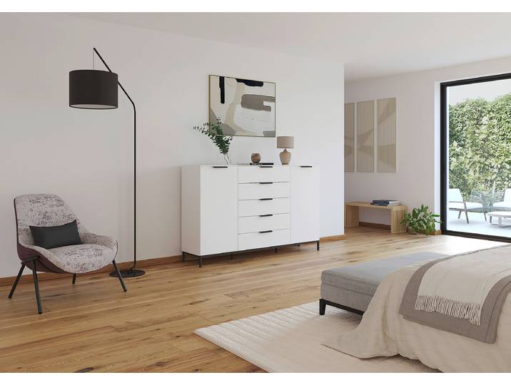 Buffet Flipp avec structure - 111 cm 180cm Blanc/Blanc alpin/Gris