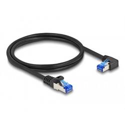 Delock 80222 RJ45 Patchkabel CAT 6a S/FTP 1.00 m Schwarz 90° nach rechts gewinkelt 1 St.