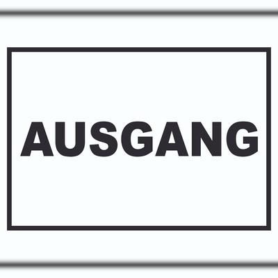 HB-Druck Ausgang Schild A1 Rückseite selbstklebend