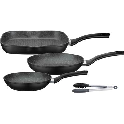 Pfannen-Set GSW "Gourmet Granit", silber (schwarz, silberfarben), Ø:28cm, Pfannen, Induktion