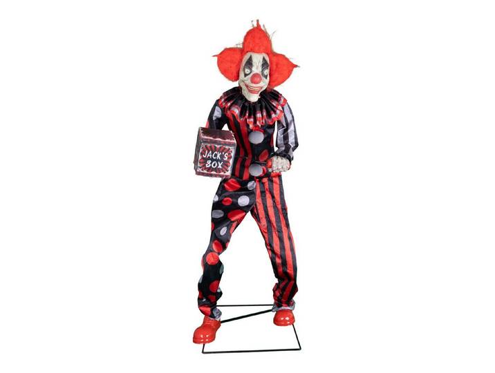 Funny Fashion Dekoobjekt Halloween Standfigur 'Clown Jester mit Spieldose'