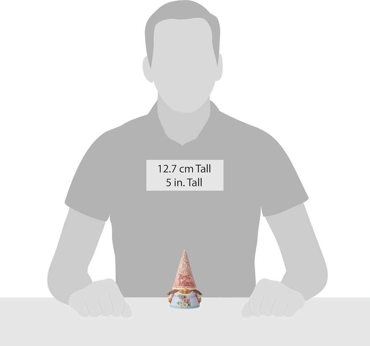Moeder Gnome Figuur - Vrolijk Verzamelbeeldje voor Huisdecoratie - Handgeschilderd - Multicolor - Hoogte: 12,5 cm