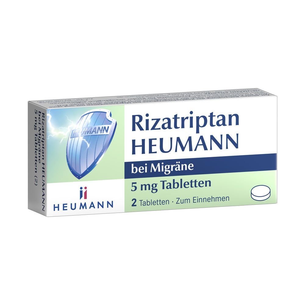 Rizatriptan Heumann bei Migräne 5 mg Tabletten 2 St