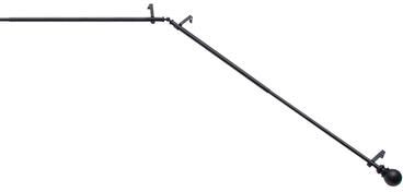 "Kenney® Bryce 3/4"" Decorative Bay Window Curtain Rod, 78-144"", Black"