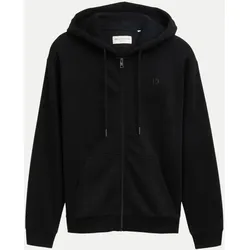Hoodie Sweatjacke mit Logo-Print Schwarz XXL