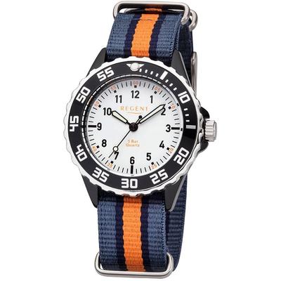 Quarzuhr REGENT, blau (orange, blau), Armbanduhren, Kinder, Quarzuhr, Armbanduhr, Kinderuhr, Lernuhr, Jungen, Schulanfang, Geschenkidee