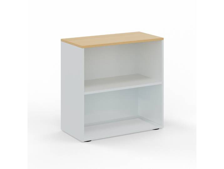 Regal Tradingzone GO Swiss 80.0 x 40.0 cm, Weissgrau/Eiche, 2 Ordner hoch, Neu - Optimal für Büro und Organisation