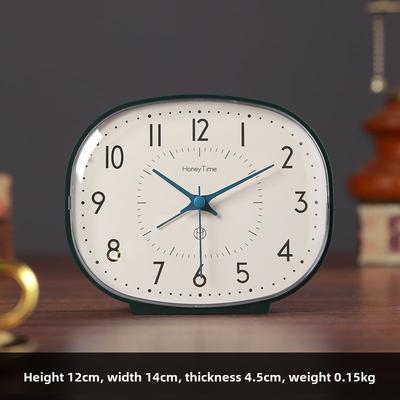 Daily Discovery Vintage Silent Desk Alarm Clock Small Table Clock For Bedroom Kids Students Home Decor green