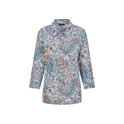 Hemdbluse GOLDNER "Druckbluse mit Paisley-Muster", Damen, Gr. 46, bunt (bunt, gemustert), Obermaterial: 100% Polyester PES., gerade, Blusen Hemdbluse, pflegeleichte Qualität