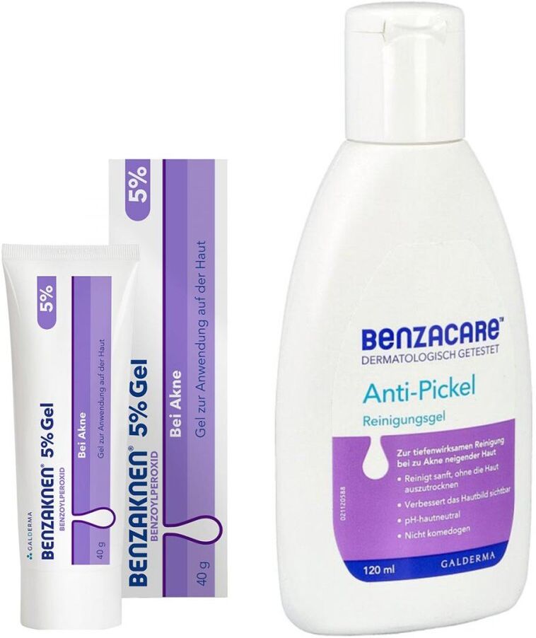 Benzaknen 5% + Benzacare Anti-Pickel Reinigungsgel