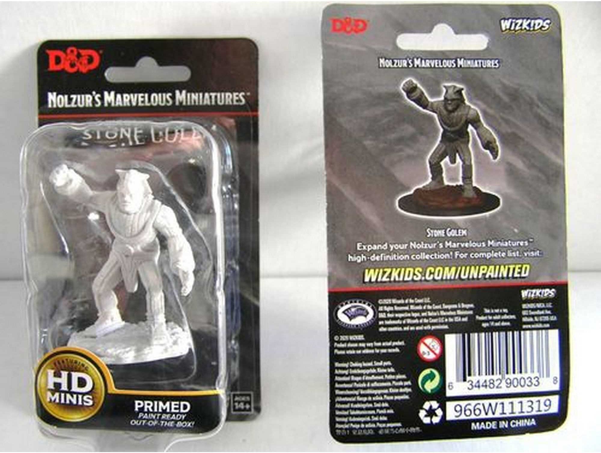Wiz Kids LLC Stone Golem: D&D; Nolzur's Marvelous Unpainted Miniatures (W11) for Dungeons & Dragons Collections, Unpainted, Primed, and Ready to Paint