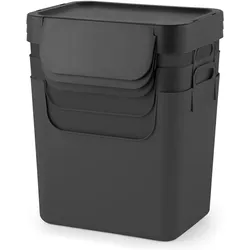 Rotho Set Recycling Müllsystem, Abfalleimer, Grau