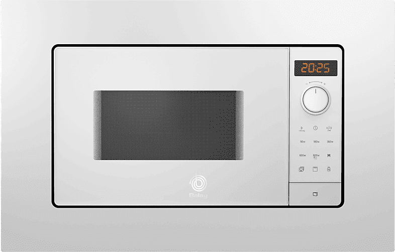 Microondas integrable - Balay 3CG6142B4, 800W, 5 niveles, Limpieza hidrolítica, Control deslizante, 20 l, Blanco