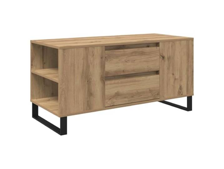 GHVBNMF Couchtisch Artisan-Eiche 102x55,5x50 cm Holzwerkstoff mit Ablage Stilvoller Wohnzimmertisch in Eichen-Optik bietet dank 2 offener Fächer praktischen Stauraum für Bücher und Zeitschriften.