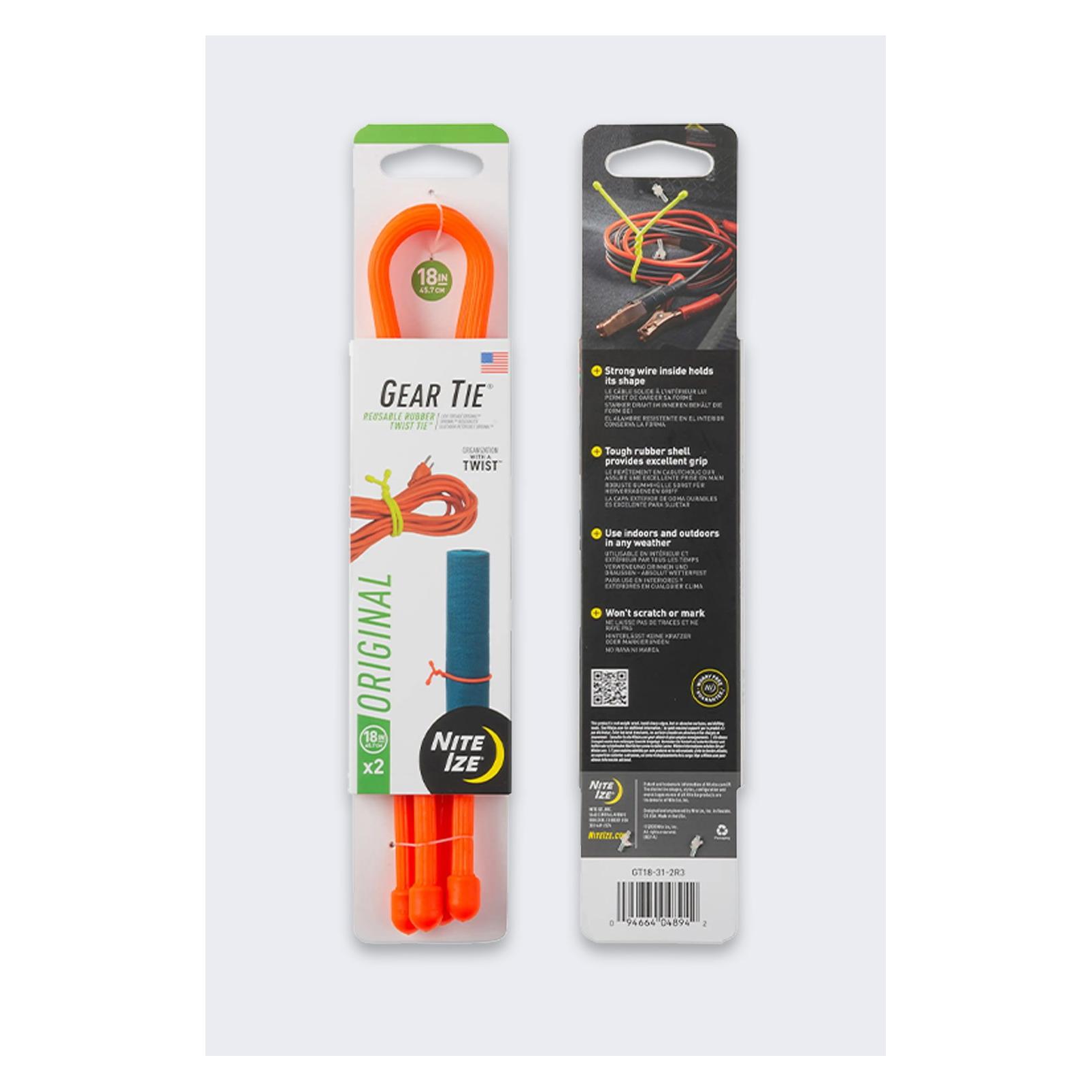 Nite Ize Gear Tie 18"/orange (457.20 mm, 2 Stk.) (GT18-31-2R3)