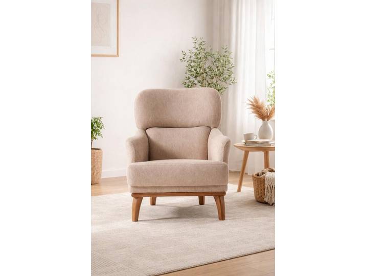 Xlmoebel Sessel Beige Moderner Polstersessel für stilvolles Wohnen (1-St., Moderner Polstersessel), Made in Europa