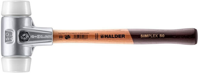 HALDER Maillet anti-rebond SIMPLEX avec embout en super plastique (blanc) 50A mm (3107.050)
