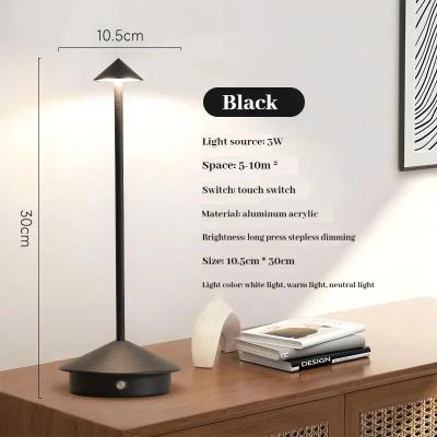 Uplifted Finds Rechargeable Creative Touch LED Table Lamp Type C Desk Night Light For Bar Hotel Coffee black