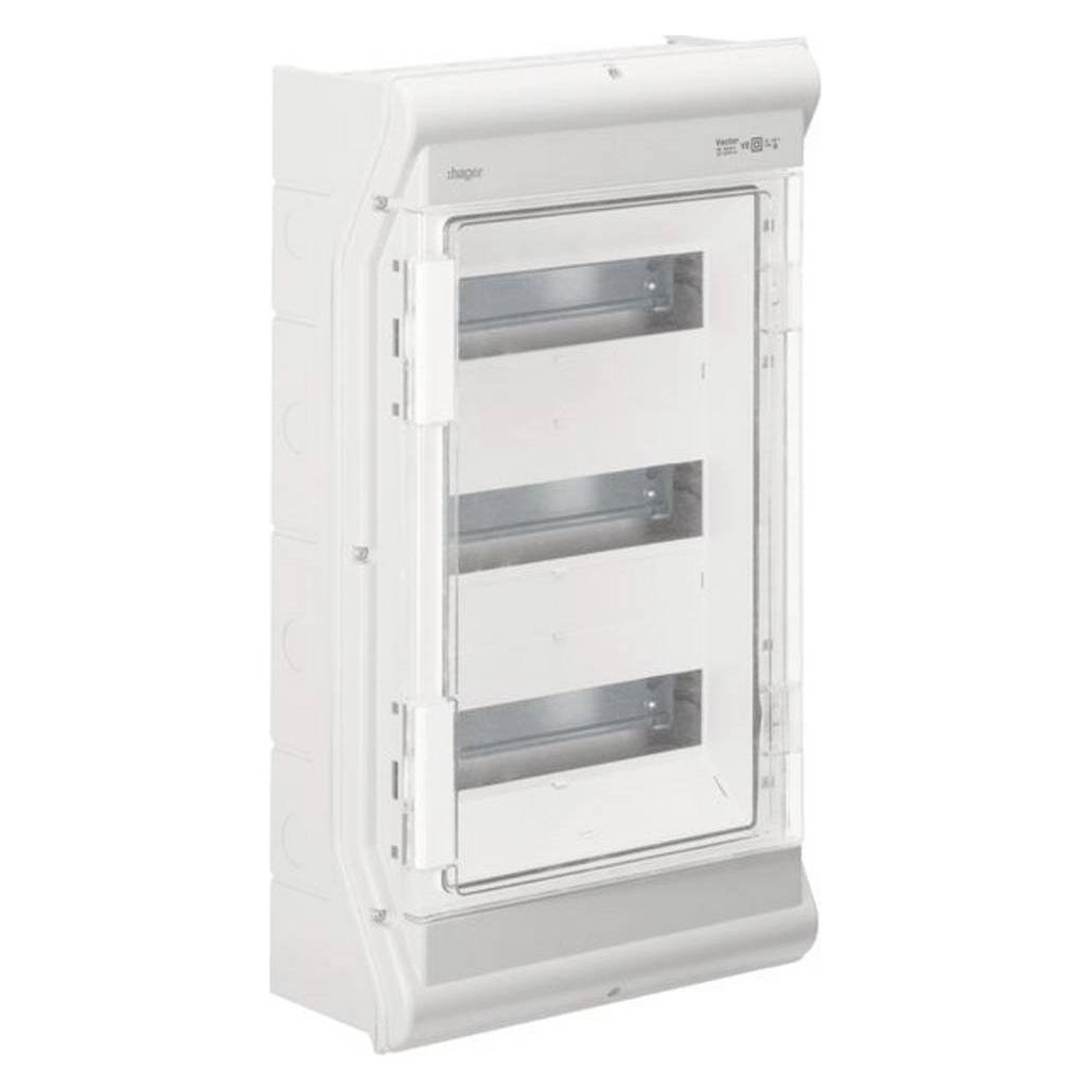 Hager HAG VE312PN Vector IP65, 3x12 PLE, UV-stabil, LE (Verteiler) (VE312PN)