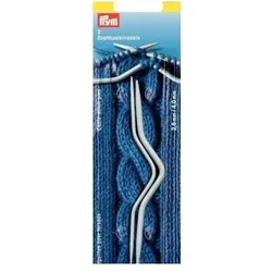 Prym Zopfmusternadel Alu, grau 2.50 + 4.00 mm, Karte 2 Stk., Nadel, Grau