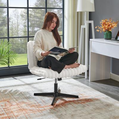 toswini Corduroy Criss Cross Office Chair with Wide Seat and Swivel Steel Base