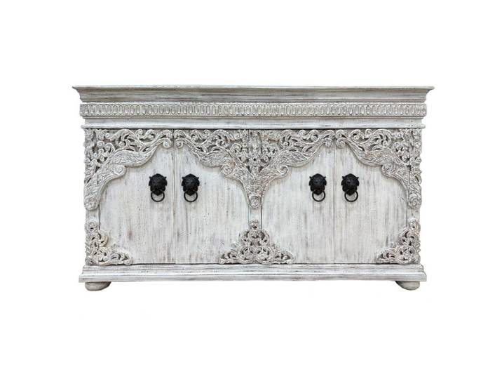 Oriental Galerie Unterschrank Weißes Sideboard Konsole Zarina Indien 180 cm