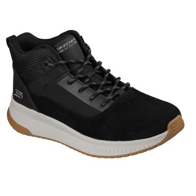 Schnürboots SKECHERS "BOBS SQUAD 4", Herren, Gr. 44, Textil, schwarz, Textil, Veloursleder, Schuhe Schnürboots, High-Top Sneaker, Boots mit Memory Foam