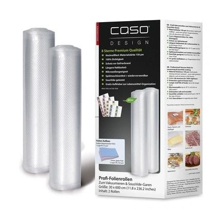 Caso Profi-Folienrollen 150 µm Mikrowellengeeignet 100% aromadicht auch bei spitzen Gegenständen 1222