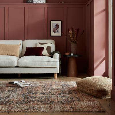 Teppich FLAIR RUGS "Miley Jute im Vintage-Design", blau, B:160cm H:8mm L:230cm, Baumwolle, Jute, Kunstfaser, Teppiche, Teppich, Jute Teppich