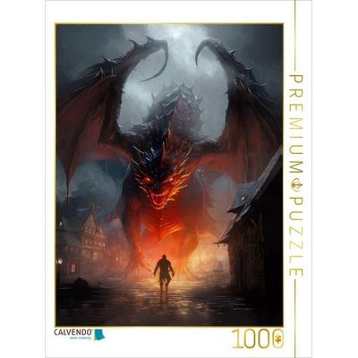 CALVENDO Puzzle Das Mittelalter mit Drachen, Rittern und Burgen | 1000 Teile Lege-Größe 64x48cm Foto-Puzzle für glückliche Stunden