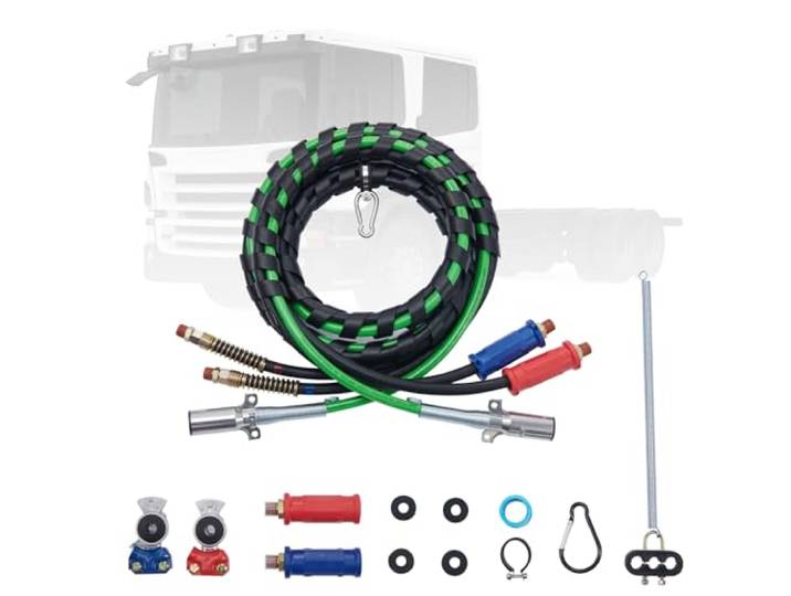 VEVOR 12FT 3-in-1 luchtleidingset, zadeltrekker, 2 glad-handgrepen