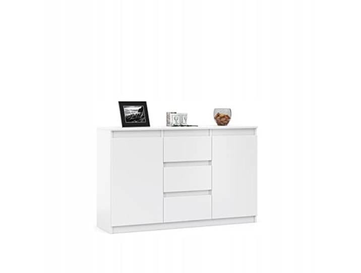 VBChome Kommode Weiß – 120x35x75 cm, 3 Schubladen & 2 Türen, Grifflose Schubladen, Mehrzweckschrank für Flur, Schlafzimmer, Wohnzimmer & Kinderzimmer
