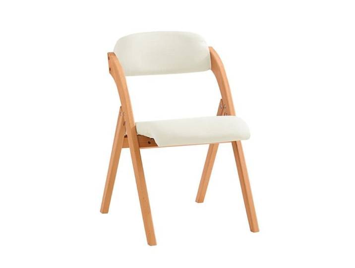 SoBuy Chaise Pliante en Bois Confortable – Chaise Pliante Interieur avec Assise rembourrée Blanc 47 5 x 59 x 77 cm